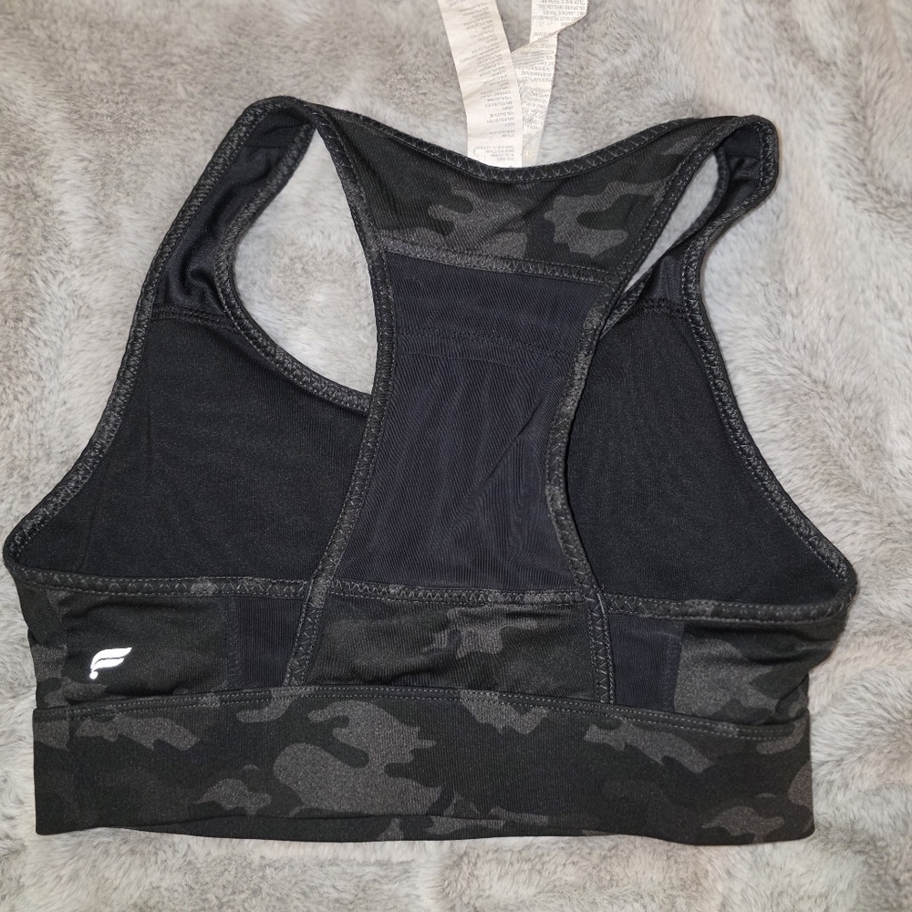 Fabletics Black and Gray Camo Sports Bra - Picture 3 of 3